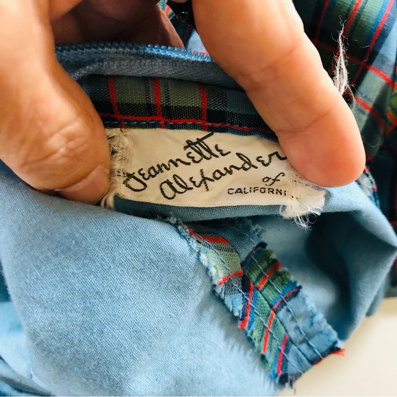 Vintage Jeanette Alexander of California 1960s Blue Plaid Dress, Women’s 12-14 - Picture 7 of 13